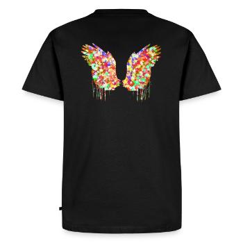 Angelwings,Wings,Watercolor,Colorful, Angel Wings - Men's Premium Organic T-Shirt - black - Back - Nico (187cm)