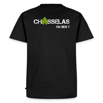 Chasselas, ou bien? - Men's Premium Organic T-Shirt - black - Back - Nico (187cm)