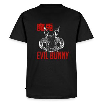 Evil Rabbit - Men's Premium Organic T-Shirt - black - Back - Nico (187cm)