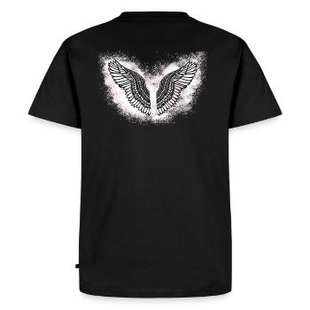 Angelwings,Wings,Watercolor,White,Angel Wings - Men's Premium Organic T-Shirt - black - Back - Nico (187cm)