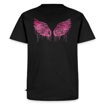 Angelwings,Ailes,Aquarelle,Rose,Ailes d’ange - T-shirt Premium bio Homme - noir - Dos - Nico (187cm)