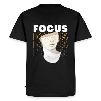Restez concentré - T-shirt Premium bio Homme - noir - Dos - Nico (187cm)