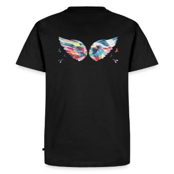 Angelwings,Wings,Aquarelle,Coloré,Angel Wings - T-shirt Premium bio Homme - noir - Dos - Nico (187cm)