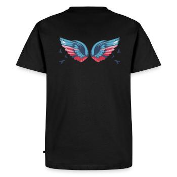 Angelwings,Wings,Aquarelle,Coloré,Angel Wings - T-shirt Premium bio Homme - noir - Dos - Nico (187cm)