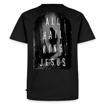 All Hail King Jesus - Men's Premium Organic T-Shirt - black - Back - Nico (187cm)