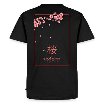 Sakura Blossom - Kanji - Men's Premium Organic T-Shirt - black - Back - Nico (187cm)