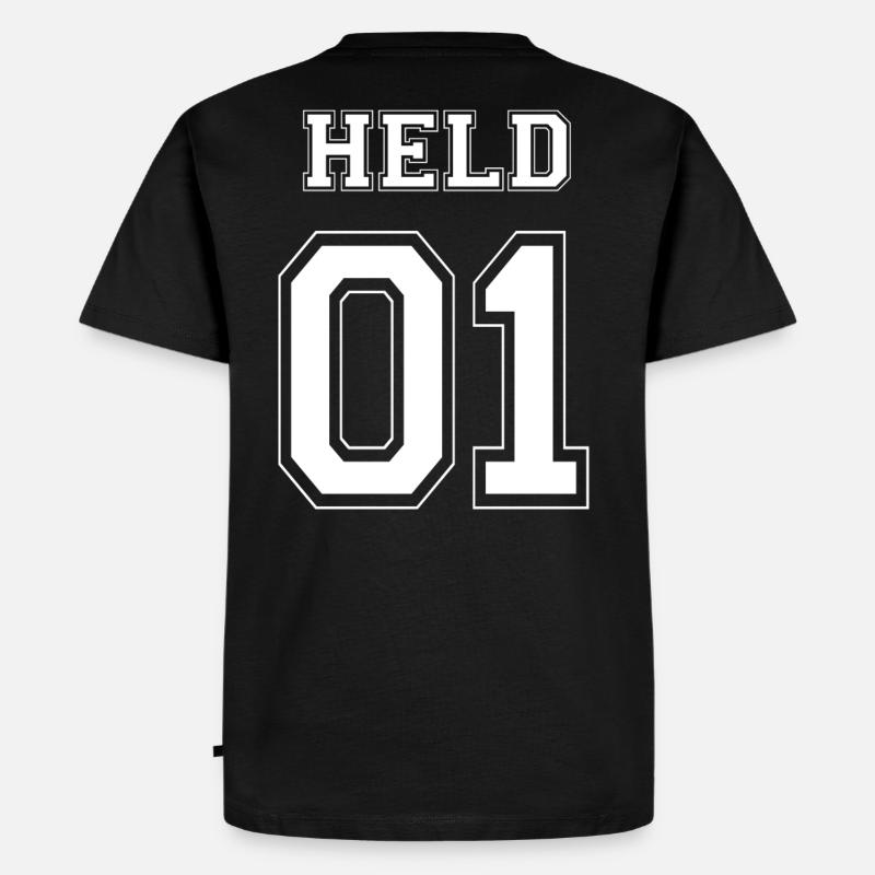 HELD 01 - White Edition - Männer Premium Bio T-Shirt - Schwarz