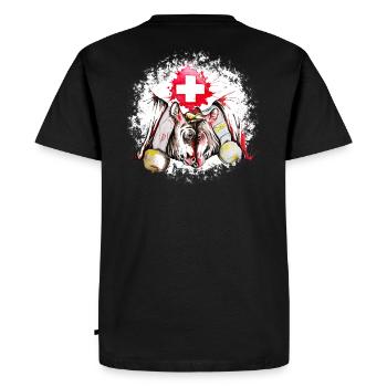 Vache d'hérens eringer suisse - T-shirt Premium bio Homme - noir - Dos - Nico (187cm)