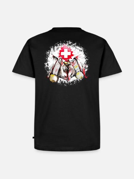 Schweizer Herensinger Kuh - Männer Premium Bio T-Shirt - Schwarz