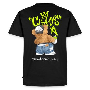Graffiti de l’Ours du Chaos Brisent toutes les règles - T-shirt Premium bio Homme - noir - Dos - Nico (187cm)