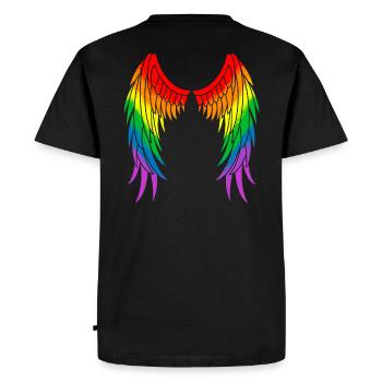 Rainbow Wings LGBT - Men's Premium Organic T-Shirt - black - Back - Nico (187cm)