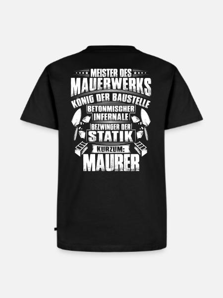 Maurer/Bauarbeiter/Rohbau/Bauberuf/Geschenk - Männer Premium Bio T-Shirt - Schwarz