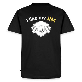 I like my Jim - Men's Premium Organic T-Shirt - black - Back - Nico (187cm)
