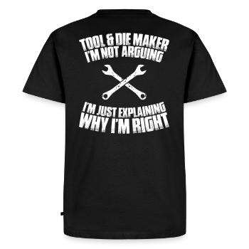 Tool Mechanic Toolmaker Tool & The Maker - Men's Premium Organic T-Shirt - black - Back - Nico (187cm)