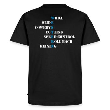 Western words cowboys - Men's Premium Organic T-Shirt - black - Back - Nico (187cm)
