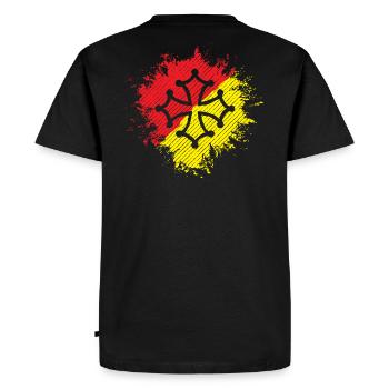 Occitania, Croix Occitanie, Cadeau Sud - Men's Premium Organic T-Shirt - black - Back - Nico (187cm)