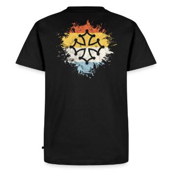 Occitania, Croix Occitanie, Cadeau Sud - Men's Premium Organic T-Shirt - black - Back - Nico (187cm)