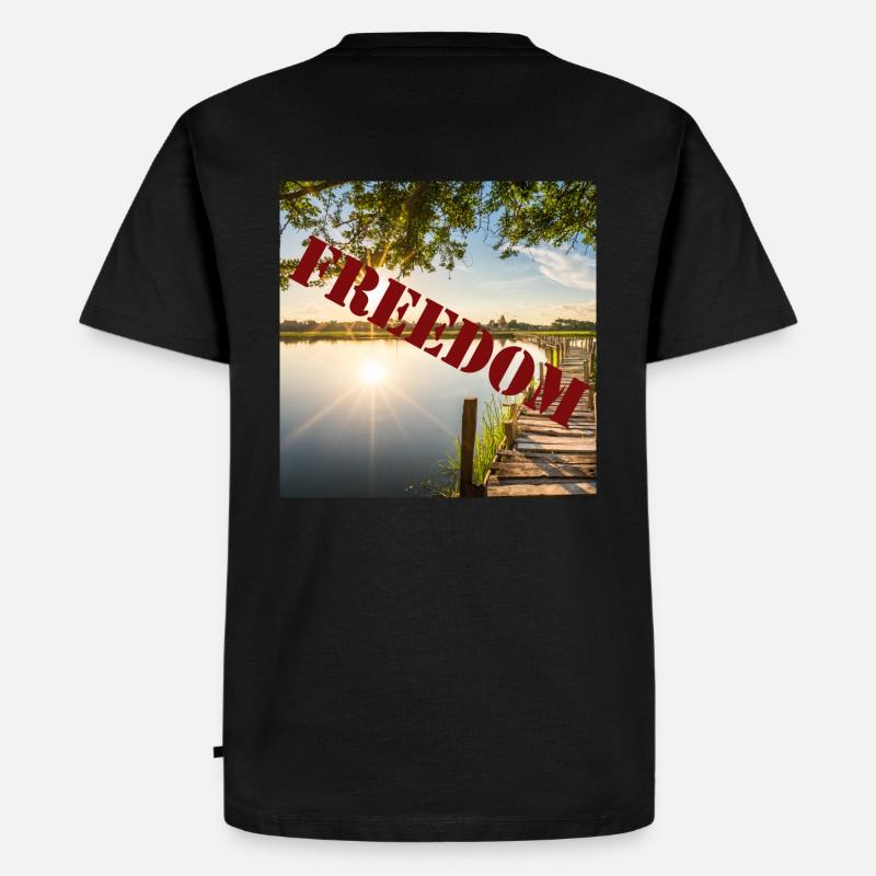 Freedom - Männer Premium Bio T-Shirt - Schwarz