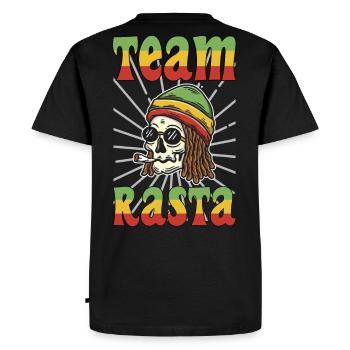 Team rasta | rasta ma | rastafarisme | dreadlocks - T-shirt Premium bio Homme - noir - Dos - Nico (187cm)