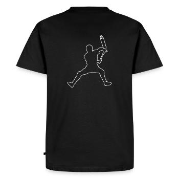 Briflip 4 - Men's Premium Organic T-Shirt - black - Back - Nico (187cm)
