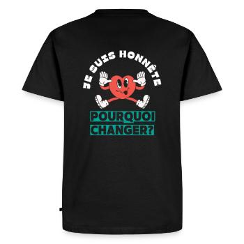 Je suis honnête pourquoi changer - T-shirt Premium bio Homme - noir - Dos - Nico (187cm)
