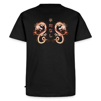 Japon Dragon E-Girl style Vaporwave E-Boy retro - T-shirt Premium bio Homme - noir - Dos - Nico (187cm)