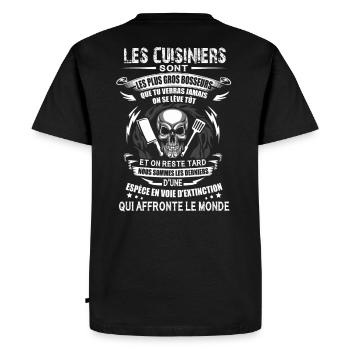 Tee Shirt Cuisiniers - T-shirt Premium bio Homme - noir - Dos - Nico (187cm)