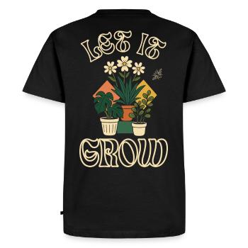 Laissez-le pousser – Design de plante Style rétro - T-shirt Premium bio Homme - noir - Dos - Nico (187cm)