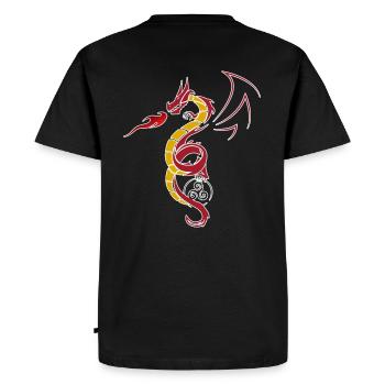 Dragon tribal - T-shirt Premium bio Homme - noir - Dos - Nico (187cm)