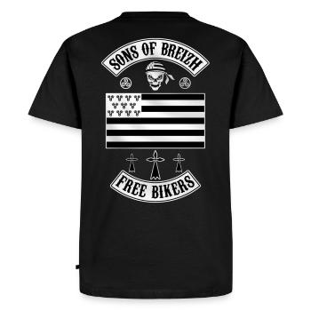 breizh bikers - T-shirt Premium bio Homme - noir - Dos - Nico (187cm)