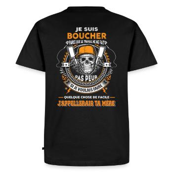Tee Shirt Boucher - Men's Premium Organic T-Shirt - black - Back - Nico (187cm)