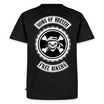 breizh bikers 03 - T-shirt Premium bio Homme - noir - Dos - Nico (187cm)