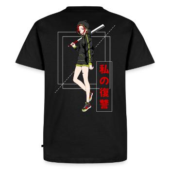 Girl with Lolli - Men's Premium Organic T-Shirt - black - Back - Nico (187cm)