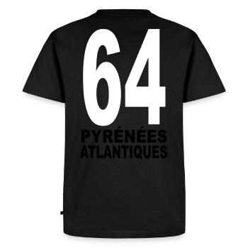 Pyrénées-Atlantiques 64 - T-shirt Premium bio Homme - noir - Dos - Nico (187cm)