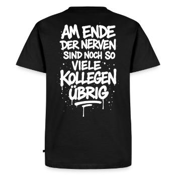 À bout de nerfs, il reste encore tant de collègues - T-shirt Premium bio Homme - noir - Dos - Nico (187cm)