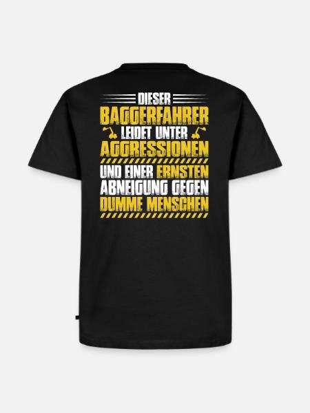 Baggerfahrer Baggerführer Bagger Geschenk - Männer Premium Bio T-Shirt - Schwarz