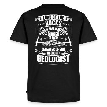 Géologie Géologie Géologues Géosciences pierres - T-shirt Premium bio Homme - noir - Dos - Nico (187cm)