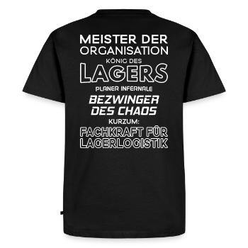 Fachkraft für Lagerlogistik - Männer Premium Bio T-Shirt - Schwarz - Hinten - Nico (187cm)