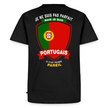 Portugais Parfait - T-shirt Premium bio Homme - noir - Dos - Nico (187cm)