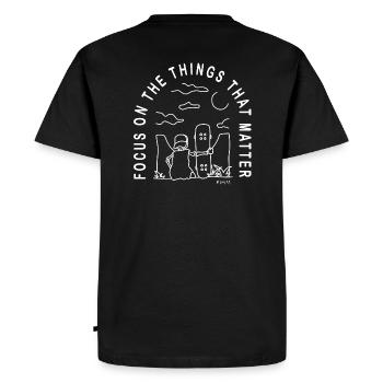 Skate Focus (blanc) - T-shirt Premium bio Homme - noir - Dos - Nico (187cm)