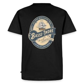 Basse-Indre, la cité des trois îles - T-shirt Premium bio Homme - noir - Dos - Nico (187cm)