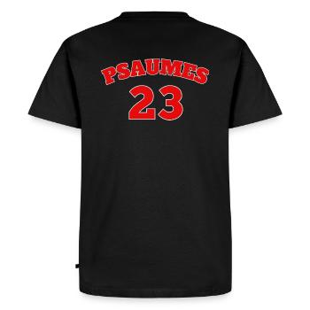 Psaume 23 verset biblique - T-shirt Premium bio Homme - noir - Dos - Nico (187cm)