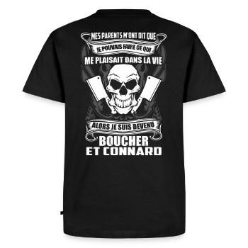 Tee Shirt Boucher - Men's Premium Organic T-Shirt - black - Back - Nico (187cm)