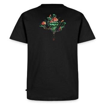 Chinesisch_Blumen in the Forbidden Stadt_Lotus1420 - Men's Premium Organic T-Shirt - black - Back - Nico (187cm)