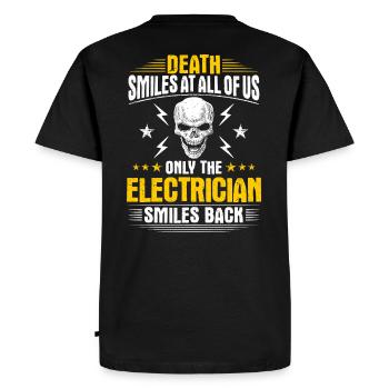 Electronics Technician Electrician Electrician Gift - Men's Premium Organic T-Shirt - black - Back - Nico (187cm)