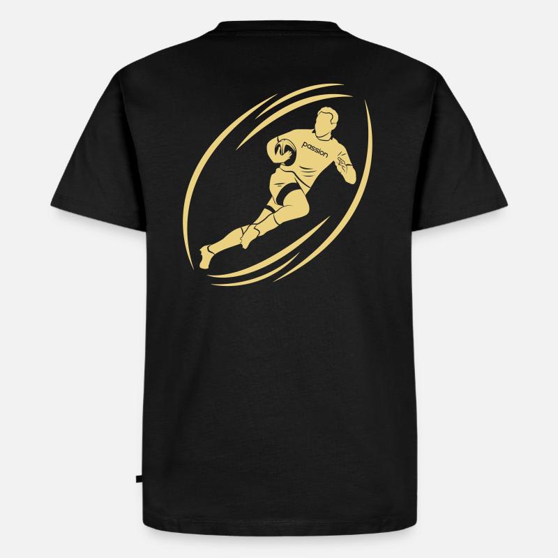 Rugby Leidenschaft - Männer Premium Bio T-Shirt - Schwarz