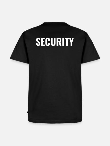 SECURITY text schwarzes Hemd hinten - Männer Premium Bio T-Shirt - Schwarz