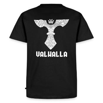 Valhalla Viking Pirate Gift Walhalla Runes - Men's Premium Organic T-Shirt - black - Back - Nico (187cm)