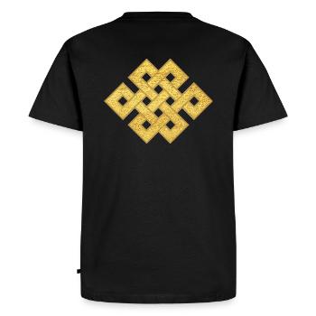 Nœud sans fin Symbole Connexion Protection Bouddhiste - T-shirt Premium bio Homme - noir - Dos - Nico (187cm)