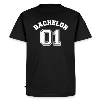 Bachelor 01 - T-shirt Premium bio Homme - noir - Dos - Nico (187cm)